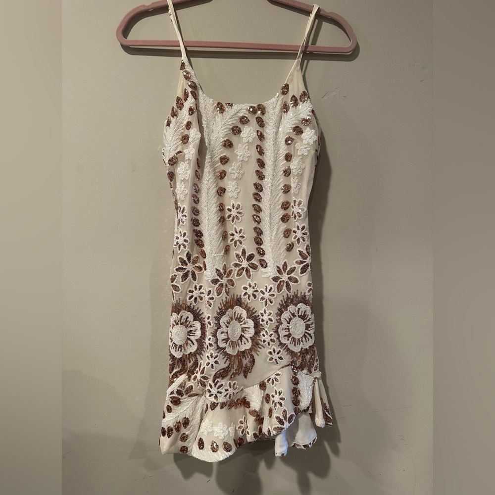 Sequence Gold and White Mini Dress